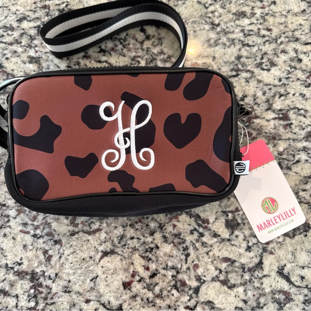 MarleyLilly Leopard Animal Print Crossbody Camera Bag Strap NWT  Personalized-H